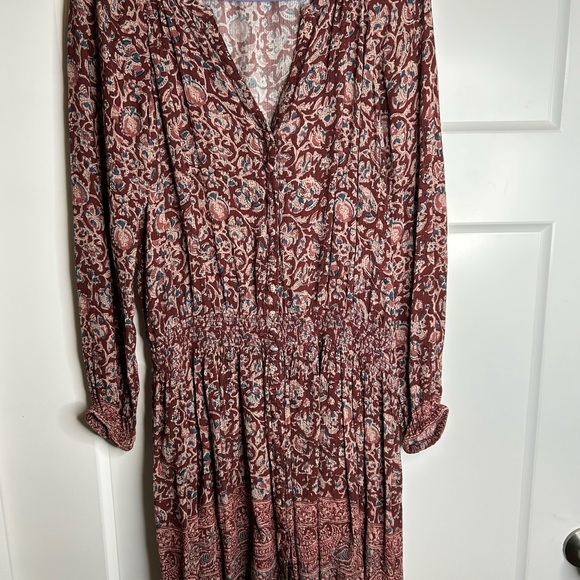 Faherty  Womens Size Medium Blouson Mini Dress Floral Button Front 758 - Picture 1 of 9
